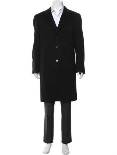 Pre-owned Canali Wool Overcoat In Black
