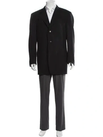 Pre-owned Canali Wool Overcoat In Black