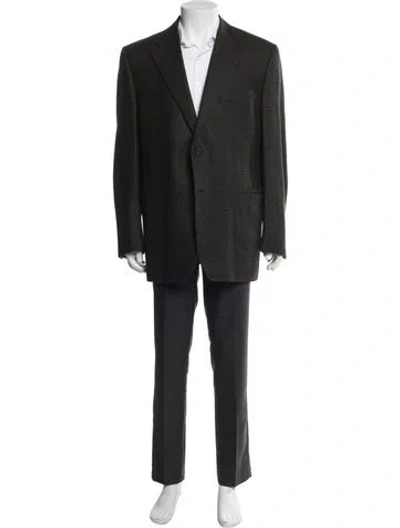 Pre-owned Canali Wool Overcoat In Black