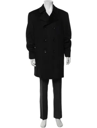 Pre-owned Canali Wool Overcoat In Black