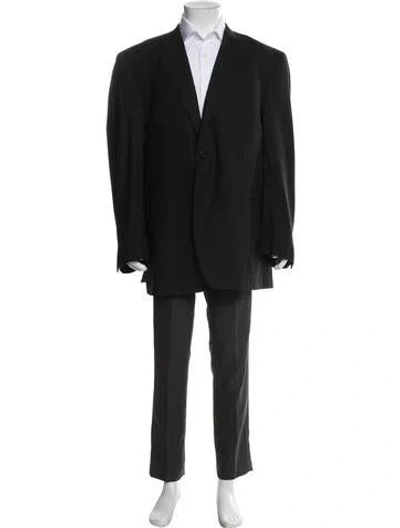 Pre-owned Canali Wool Overcoat In Black