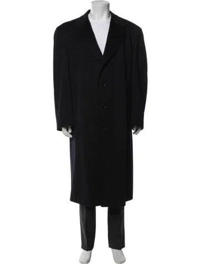 Pre-owned Canali Wool Overcoat In Black