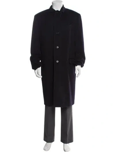 Pre-owned Canali Wool Overcoat In Blue