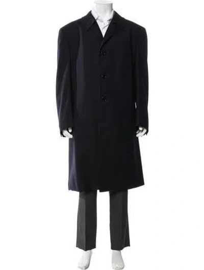 Pre-owned Canali Wool Overcoat In Blue