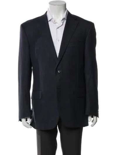 Pre-owned Canali Wool Overcoat In Blue