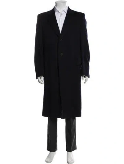 Pre-owned Canali Wool Overcoat In Blue