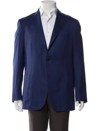 Pre-owned Canali Wool Overcoat In Blue