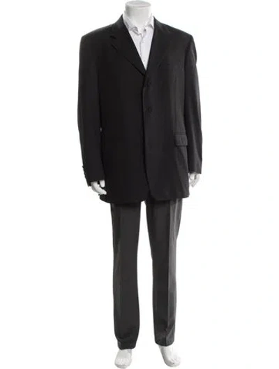 Pre-owned Canali Wool Overcoat In Gray