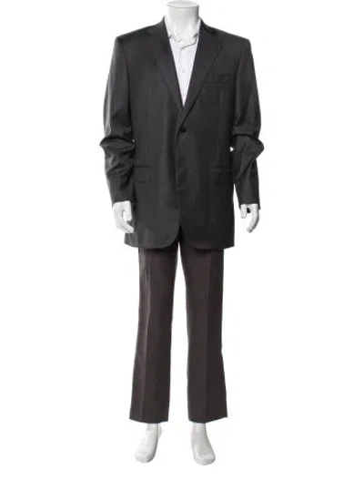 Pre-owned Canali Wool Overcoat In Gray