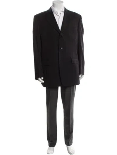 Pre-owned Canali Wool Overcoat In Gray