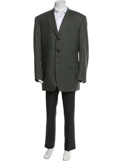 Pre-owned Canali Wool Overcoat In Green