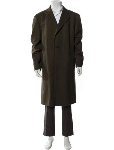 Pre-owned Canali Wool Overcoat In Green