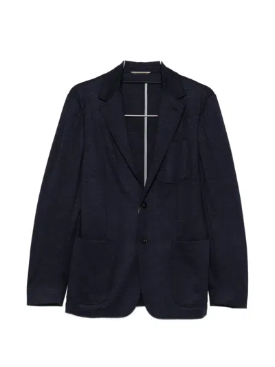Canali Wool Patch-pocket Blazer In Black