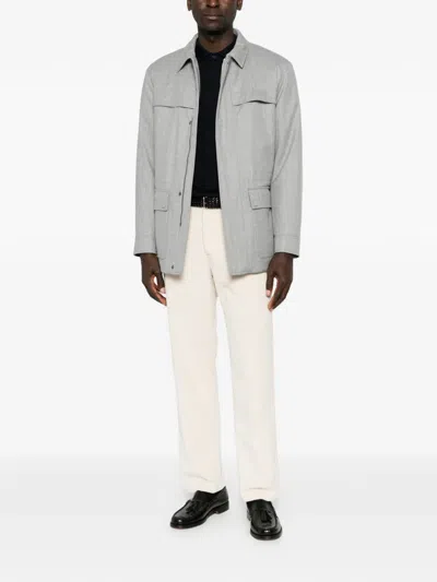 CANALI WOOL PATCH-POCKET JACKET
