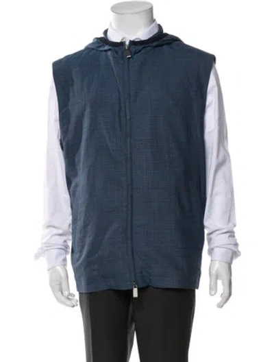 Pre-owned Canali Wool Patterned Vest In Blue