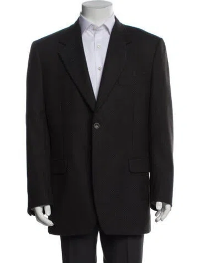 Pre-owned Canali Wool Peacoat In Black