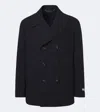 Canali Double-breasted Wool Jacket In Blue