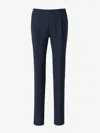 Canali Man Pants Navy Blue Size 36 Cotton, Elastane In Blue