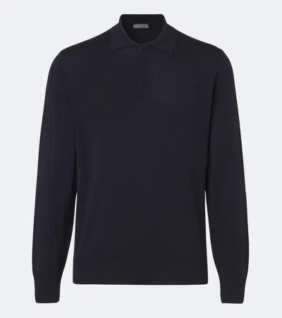 Canali Wool Polo Shirt In Multi