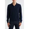 Canali Wool Polo Sweater In Blue