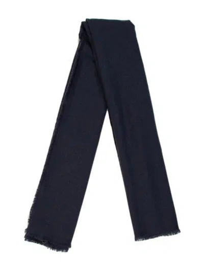 Pre-owned Canali Wool Scarf W/ Tags In Blue