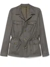 Canali Wool Shirt Jacket In 灰色