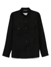 Canali Wool Shirt Jacket In Black