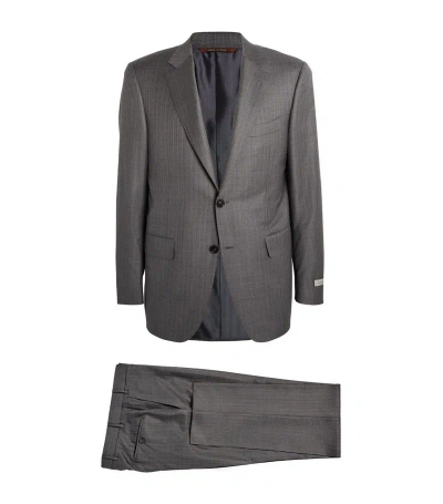 Canali Wool-silk 2-piece Suit In Grey