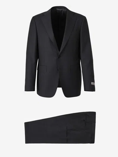 Canali Single-breasted Suit In Black