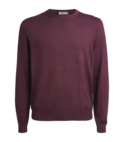 Canali Wool-silk Sweater In Red