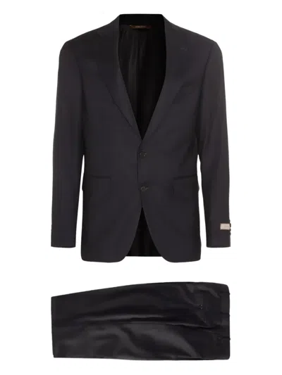 Canali Wool Single-breasted Suit In Black