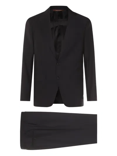 Canali Wool Single-breasted Suit In Blue