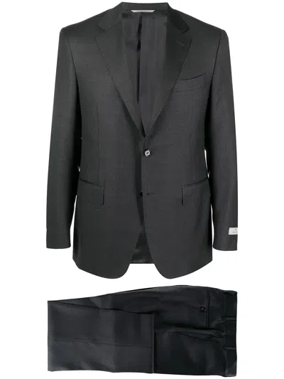 Canali Wool Single-breasted Suit In Grey