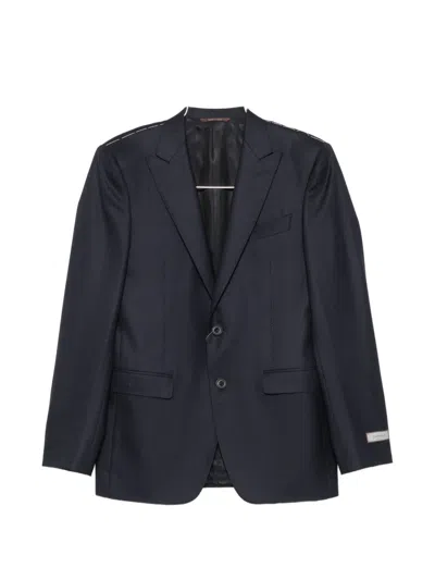 Canali Wool Single-breasted Suit In Blue