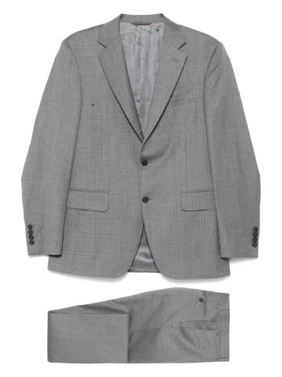 Canali Wool Single-breasted Suit In Gray