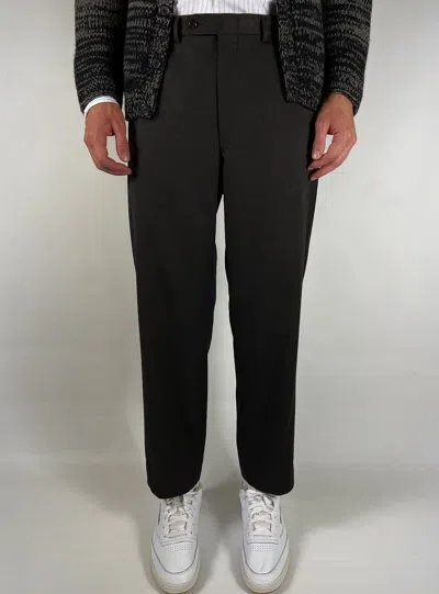 Pre-owned Canali Wool Straight Fit Trousers Pants In Dark Brown