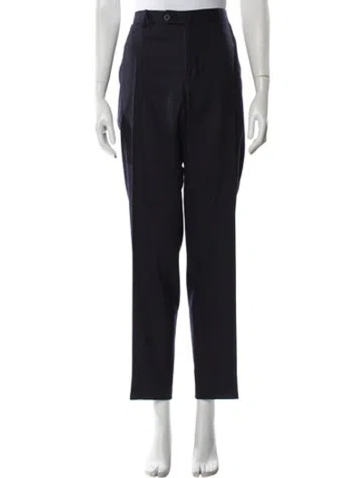 Pre-owned Canali Wool Straight Leg Pants In Blue