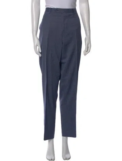 Pre-owned Canali Wool Straight Leg Pants In Blue