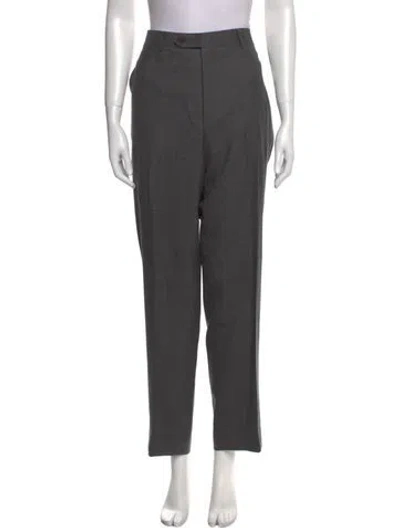 Pre-owned Canali Wool Straight Leg Pants In Gray