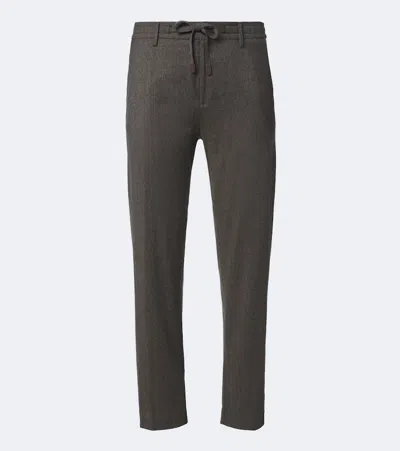 Canali Wool Straight Pants In Multi