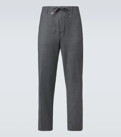 Canali Wool Straight Pants In Gray