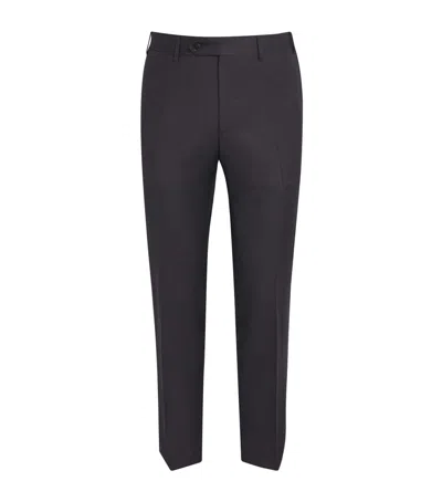 Canali Wool Straight Trousers In Gray