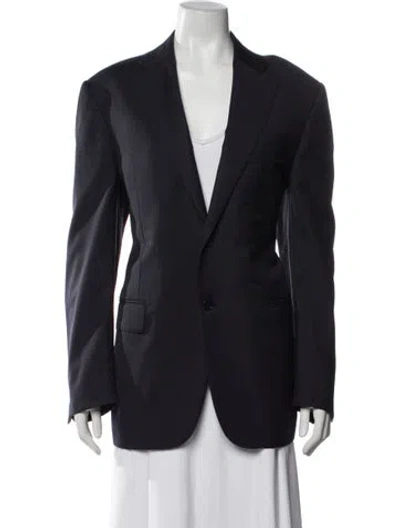 Pre-owned Canali Wool Striped Blazer In Black/blue