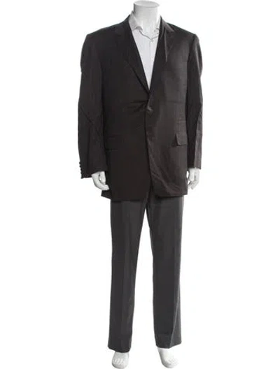 Pre-owned Canali Wool Striped Blazer In Gray