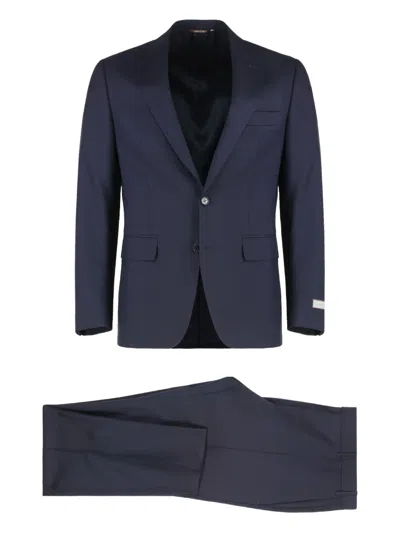 Canali Wool Suit Set In Blue