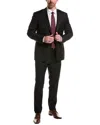Canali Wool Suit With Flat Front Pant In Black
