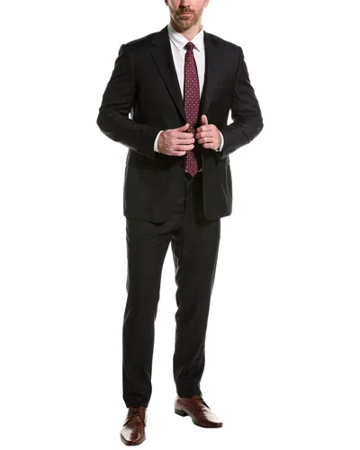 Canali Wool Suit With Flat Front Pant In Black