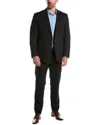 Canali Wool Suit With Flat Front Pant In Black