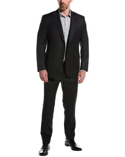 Canali Wool Suit With Flat Front Pant In Black