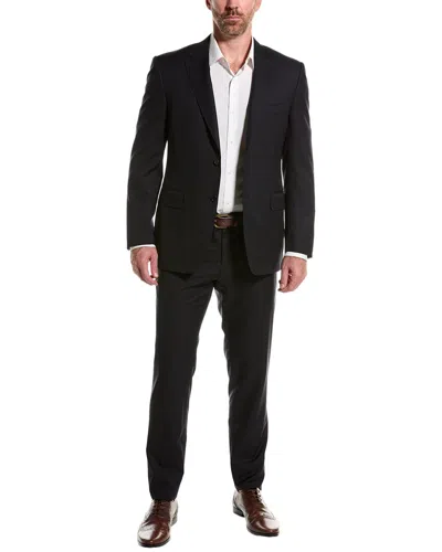 Canali Wool Suit With Flat Front Pant In Black